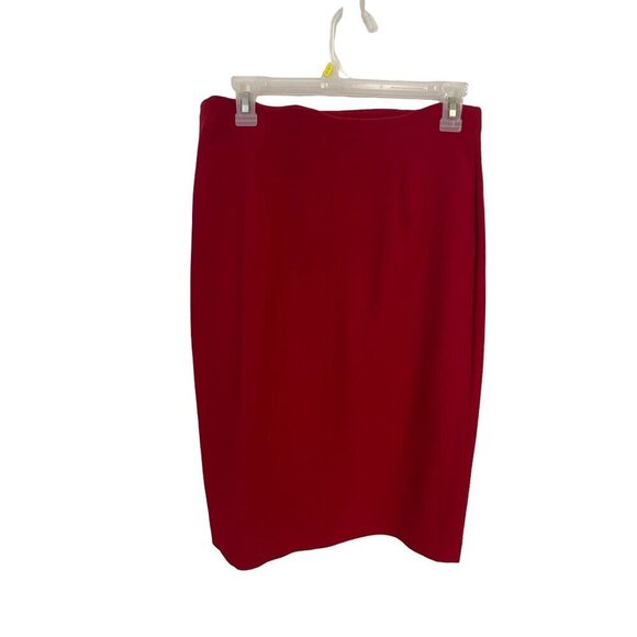 Ralph Lauren Collection Purple Label Red Wool front zipper Skirt 8 fits 6 - Picture 1 of 5